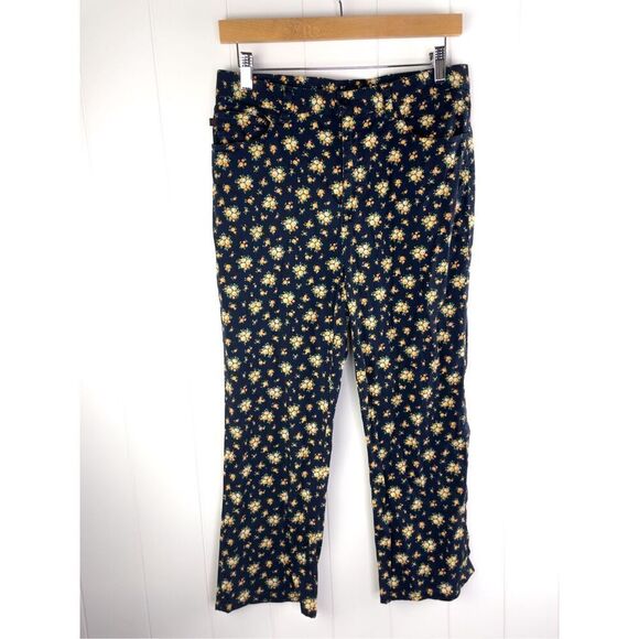 Vintage Ralph Ralph Lauren RRL Floral Blue Pants Work Career Size 10 90s